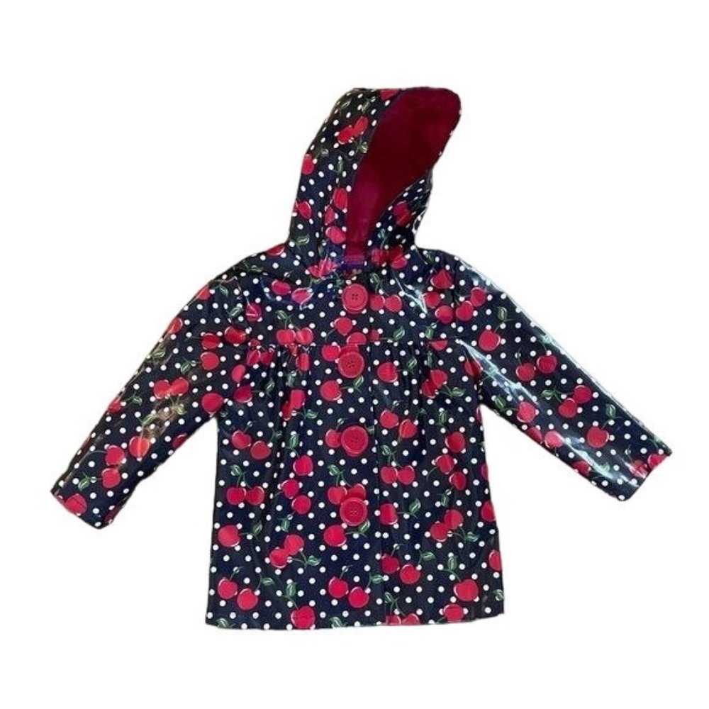 Pink Platinum Cherry Rain Jacket, Sz 2T